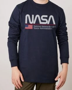 NASA US Long Sleeve -Threadheads Clothing Navy LongSleeveFront 4e35b81c 23ba 4f8c bc7c f5c72fe2e1d3