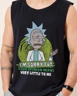 Rick And Morty Your Opinion Means Very Little To Me Tank -Threadheads Clothing Navy TanksFront cc80e032 7ec8 4ed8 9bfb 05bb6f187b20