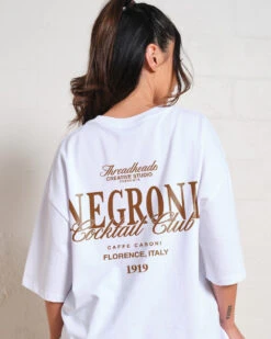 Negroni Cocktail Club Oversized Tee -Threadheads Clothing NegroniOversizedTee WhiteBack