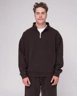 Heavyweight Quarter Zip -Threadheads Clothing OOO on Model 00018