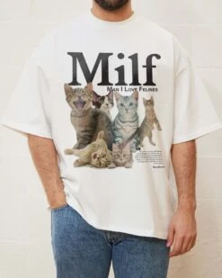 Man I Love Felines Oversized Tee 10 Man I Love Felines Oversized Tee -Threadheads Clothing OversizeWhite Front 1