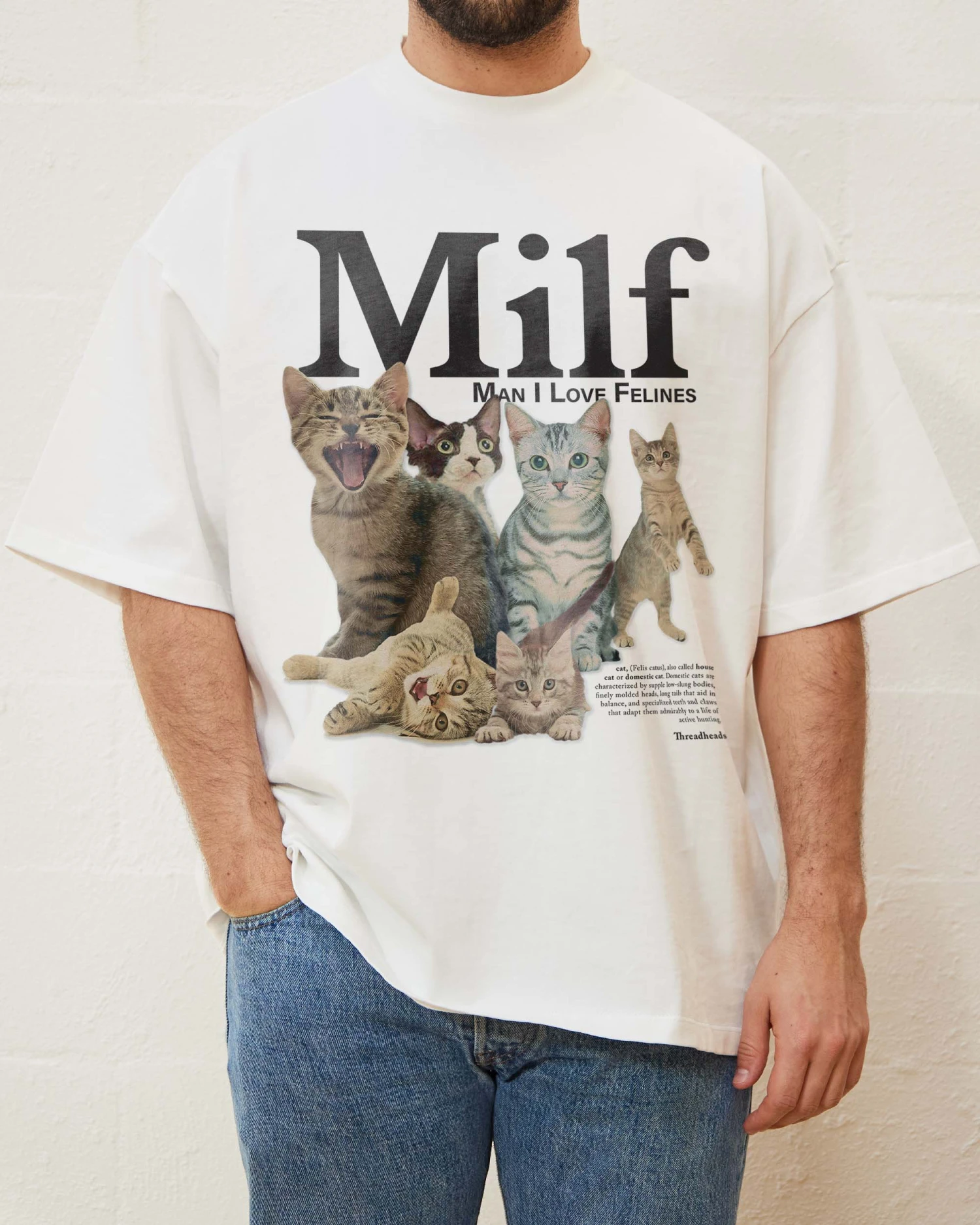 Man I Love Felines Oversized Tee 5 Man I Love Felines Oversized Tee - Image 3
