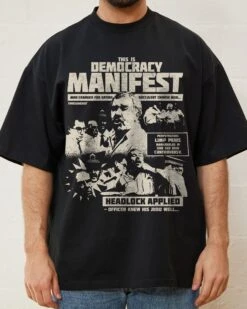 Democracy Manifest: Tabloid Edition Oversized Tee 7 Democracy Manifest: Tabloid Edition Oversized Tee -Threadheads Clothing Oversize Black Front f253d943 51c8 425d 9c99 8081021f3530