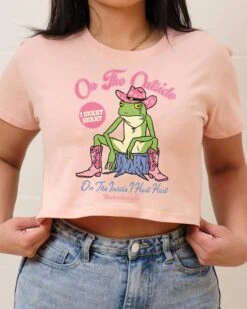On The Outside I Skrrt Skrrt Crop Tee -Threadheads Clothing Pink Crop Tee Front 25340d2c 1621 4c79 bb5a 9964d0de8dec