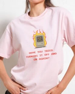 Off And On T-Shirt -Threadheads Clothing Pink Front 6886a5d9 0931 46c9 8534 6e3743839986