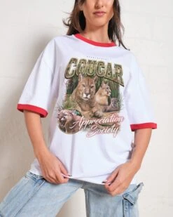 Cougar Appreciation Society T-Shirt -Threadheads Clothing Red Ringer Front 7cd4eb82 f1f3 40d0 9874 462e603ea4b2
