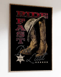 Ride Fast Art Print -Threadheads Clothing Ride Fast Wall Art Mock Up 2 Black