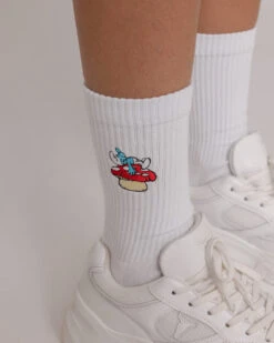 Mushroom Nap Socks -Threadheads Clothing Smurfs Ecom onModel 00082