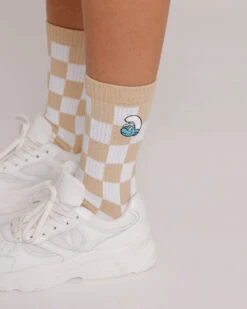 Smurfs Check Socks -Threadheads Clothing Smurfs Ecom onModel 00085