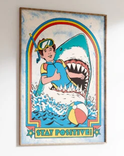 Stay Positive Art Print -Threadheads Clothing Stay positive MockUp 2