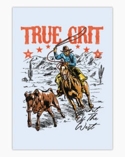 True Grit Art Print -Threadheads Clothing True Grit Wall Art Mock Up 1 Blue