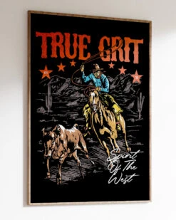 True Grit Art Print -Threadheads Clothing True Grit Wall Art Mock Up 2 Black