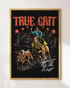 True Grit Art Print -Threadheads Clothing True Grit Wall Art Mock Up 4 Black