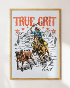 True Grit Art Print -Threadheads Clothing True Grit Wall Art Mock Up 4 Blue
