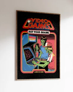 Video Games Rot Your Brains Art Print -Threadheads Clothing Video Games Rot Your Brain SINGLE