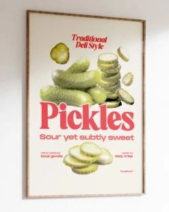 Sour Yet Sweet Pickles Art Print -Threadheads Clothing Wall Art Mock Up 2