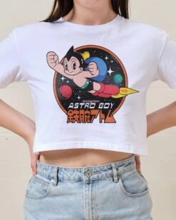 Cosmic Astro Boy Crop Tee -Threadheads Clothing White CropTeeFront d5b50ac3 186a 454e 8844 446686f50cc7