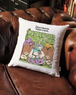 In My Own World Cushion -Threadheads Clothing White Ecom 1
