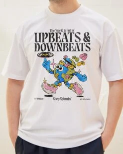 Upbeats & Downbeats T-Shirt -Threadheads Clothing White Front 70905e11 e106 4f48 b645 7778c004156d