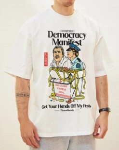 Democracy Manifest Volume II Oversized Tee -Threadheads Clothing White Front a370aadb 05d3 4573 8dea 5de448da8f77