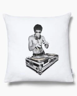 DJ Bruce Lee Cushion -Threadheads Clothing White PlainEcom bf37eb63 9763 4015 8506 0221816a18e6