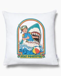 Stay Positive Cushion -Threadheads Clothing White PlainEcom e19425c4 2ee7 41d5 b4d1 48fdb00f538d