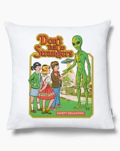 Don't Talk To Strangers Cushion -Threadheads Clothing White PlainEcom f7b3d1a7 20a7 41b9 ace1 eb57780fe441