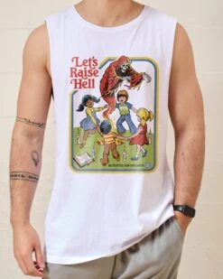 Let's Raise Hell Tank -Threadheads Clothing White TanksFront 33267ab4 e768 49fa 8b40 fcc4c05ed6bc