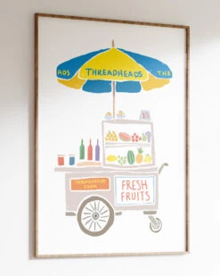 Fresh Fruits Art Print -Threadheads Clothing White Wall Art Mock Up 2