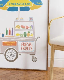 Fresh Fruits Art Print -Threadheads Clothing White Wall Art Mock Up 3