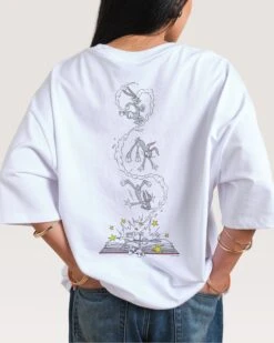 Looney Tunes Bugs Bunny Book Crash Oversized Tee -Threadheads Clothing WhiteOversized Back a00e9667 5235 4e55 8047 47cfb82c22da
