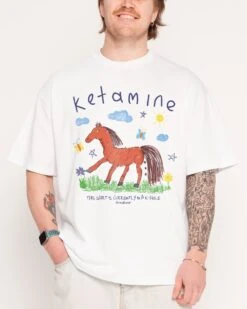 Ketamine Oversized Tee -Threadheads Clothing WhiteOversized Close Up Front 6df68887 900e 469f a80a e398faea6497