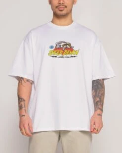 Looney Tunes Speed Demon Oversized Tee -Threadheads Clothing WhiteOversized Close Up Front add2b4e1 b96f 424a bc80 c3581eb65aa5
