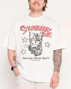 Strawberry Jams Oversized Tee -Threadheads Clothing WhiteOversized Close Up Front cf036807 9032 477c 8239 64c3986052bb