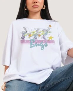 Looney Tunes Basket Bugs Oversized Tee -Threadheads Clothing WhiteOversized Front 68564b3e 79d6 4318 96b0 4a4a6a5a1d8a