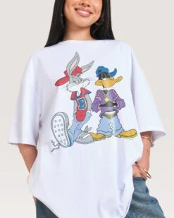 Looney Tunes Bugs & Daffy West Coast Oversized Tee -Threadheads Clothing WhiteOversized Front 724234f3 fbdc 457e b046 33a2106974c1