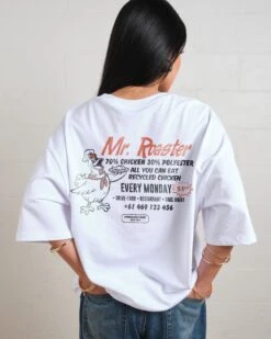 Mr. Roaster Fried Chicken Oversized Tee -Threadheads Clothing WhiteWomenOversized Back fd08ab99 4cf1 4648 b92d 4a7962d2ed66