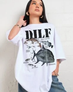Damn I Love Fish Oversized Tee -Threadheads Clothing WhiteWomenOversized Front 0e502ff0 e062 4644 9a42 a47af66f33ec