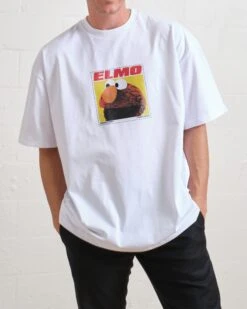 Sesame Street Elmo's Greatest Hits Oversized Tee -Threadheads Clothing White Oversized Front f19e555c b0e9 4d89 bccd 92118213cdc2