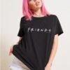 Friends Logo Women's Tee -Threadheads Clothing WomensTeesBlack Front bd5f2ac6 4737 456e b8bd 40577ba87180