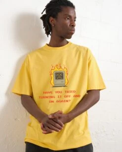 Off And On T-Shirt -Threadheads Clothing Yellow Front 547895c8 2ba2 4649 8e1b 9e10482e6d05