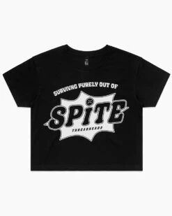 Front Page -Threadheads Clothing black Surviving Purely Out Of Spite crop tee
