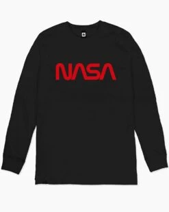 NASA Logotype Long Sleeve 17 NASA Logotype Long Sleeve -Threadheads Clothing black nasa logotype mens long sleeve