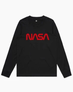 NASA Logotype Long Sleeve 18 NASA Logotype Long Sleeve -Threadheads Clothing black nasa logotype womens long sleeve