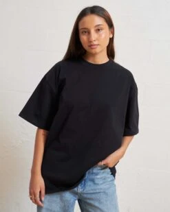 Oversized Tee 2-Pack: Black, White -Threadheads Clothing black oversized5