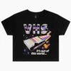VHS Out Of This World Crop Tee -Threadheads Clothing black vhs out of this world crop tee