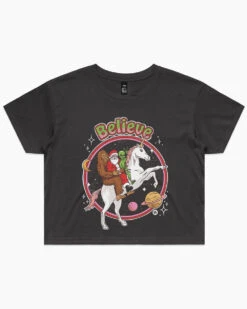 Believe Crop Tee -Threadheads Clothing coal believe crop tee