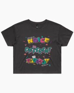 It's Noice It's Different It's Unusual Crop Tee 9 It's Noice It's Different It's Unusual Crop Tee -Threadheads Clothing coal its noice its different its unusual crop tee