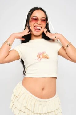 Croissant Baby Tee -Threadheads Clothing croissant natural lifestyle