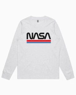 NASA Stripes Long Sleeve -Threadheads Clothing grey nasa stripes womens long sleeve